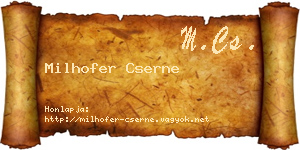 Milhofer Cserne névjegykártya